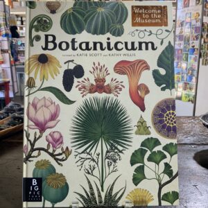 Illustrated botanical book on display stand