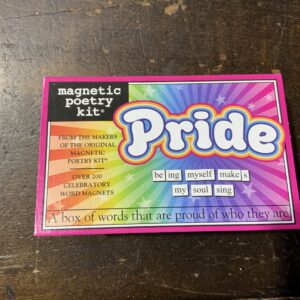 Celebratory word magnets for Pride