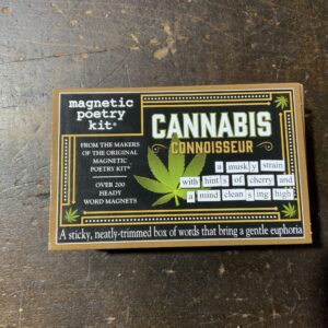 Magnetic poetry kit with cannabis design