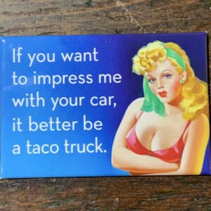 Pin-up girl with funny text
