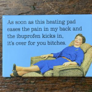 Vintage-style humor about pain relief.