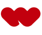Red heart shapes on black background