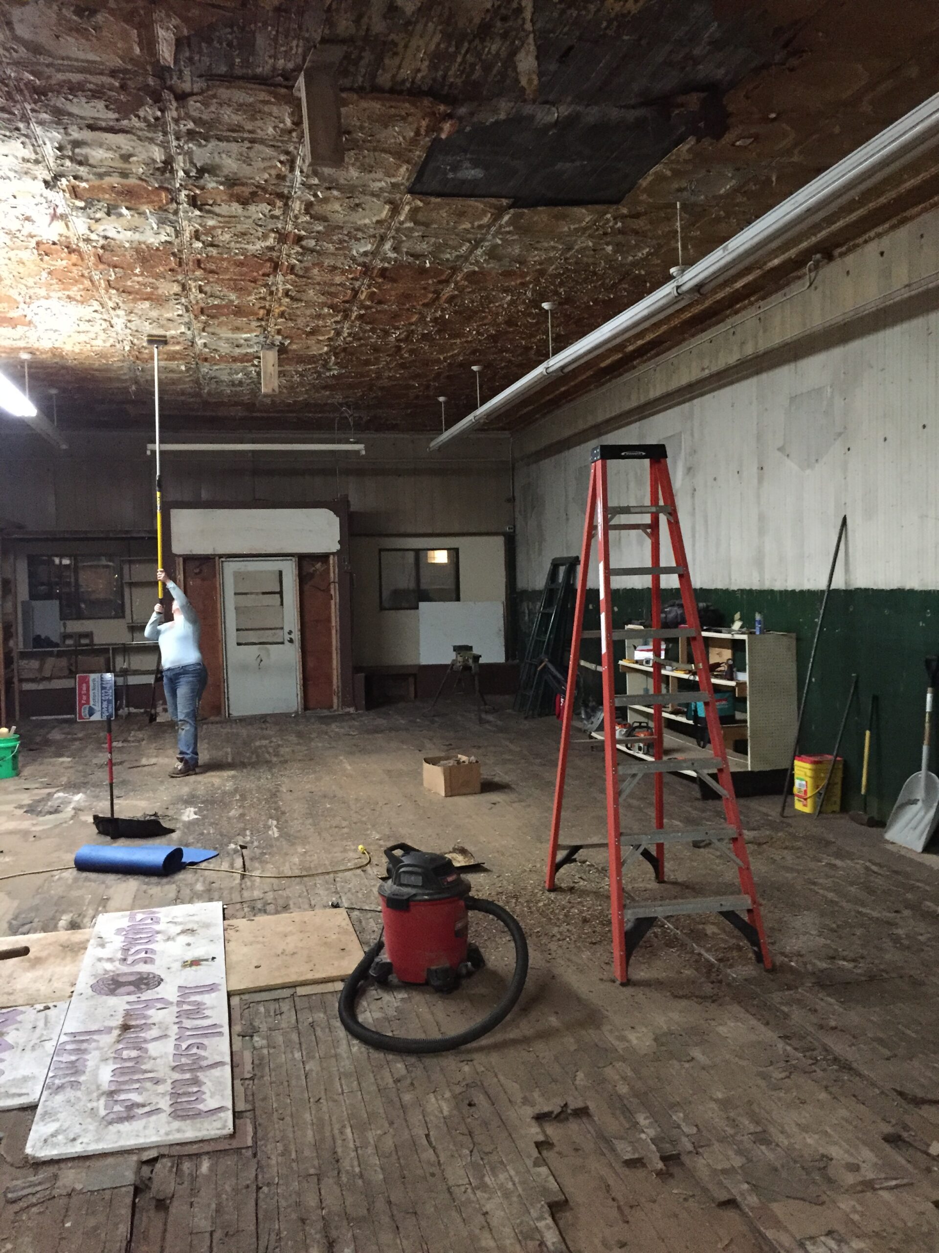Old workshop with ladder and tools