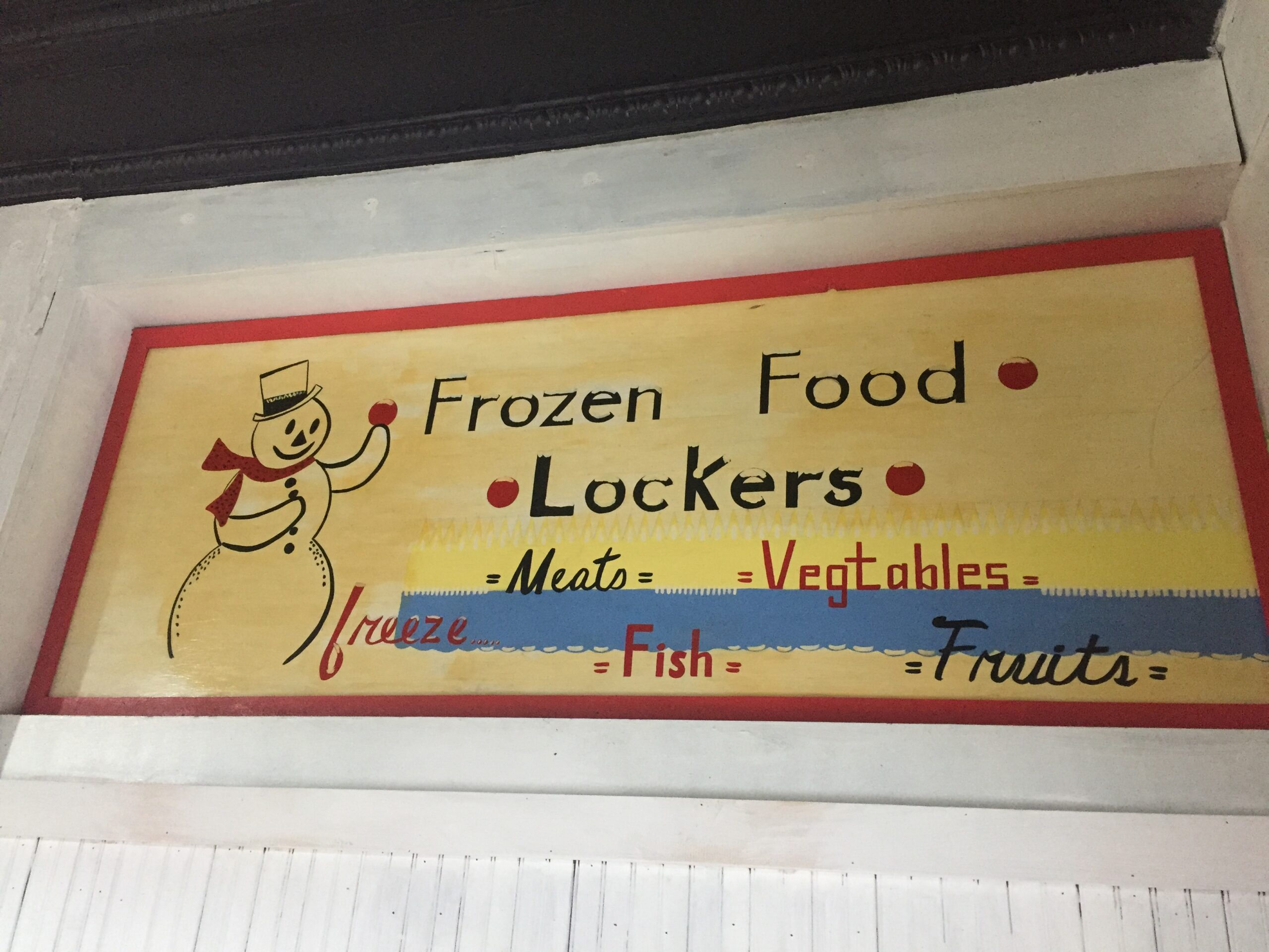 Vintage frozen food locker sign