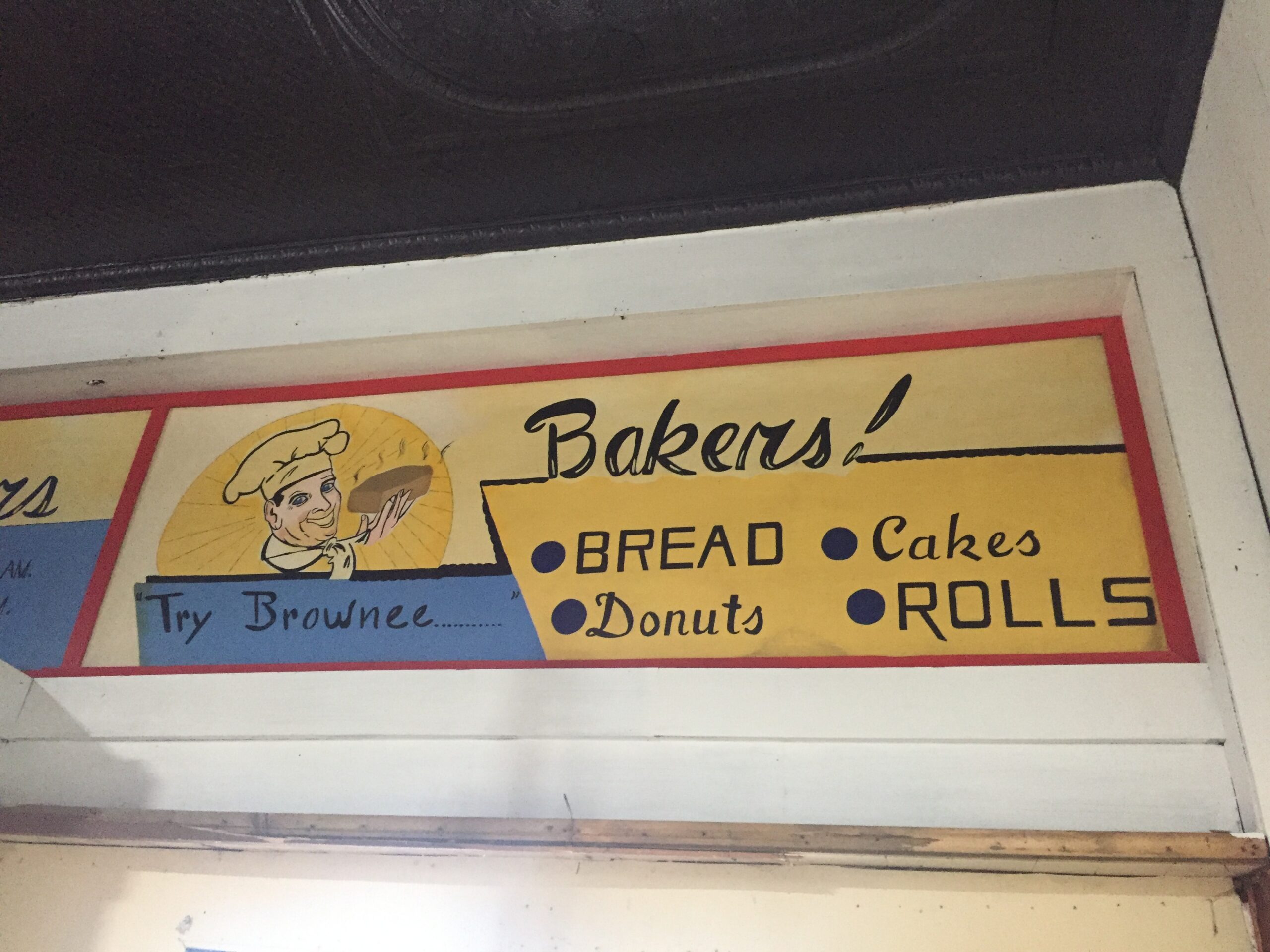 Retro bakery advertisement with chef illustration