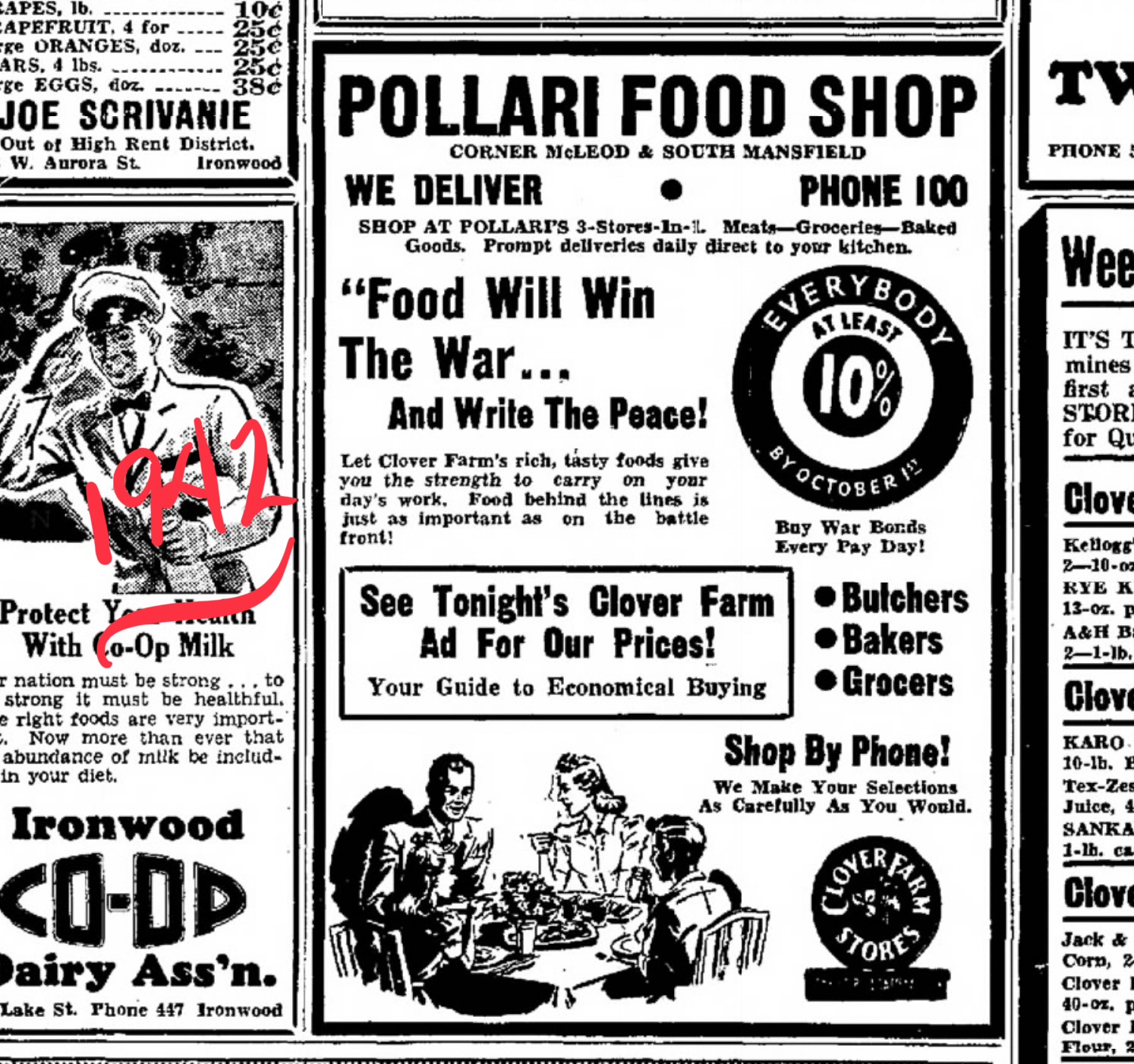 Retro wartime grocery promotion