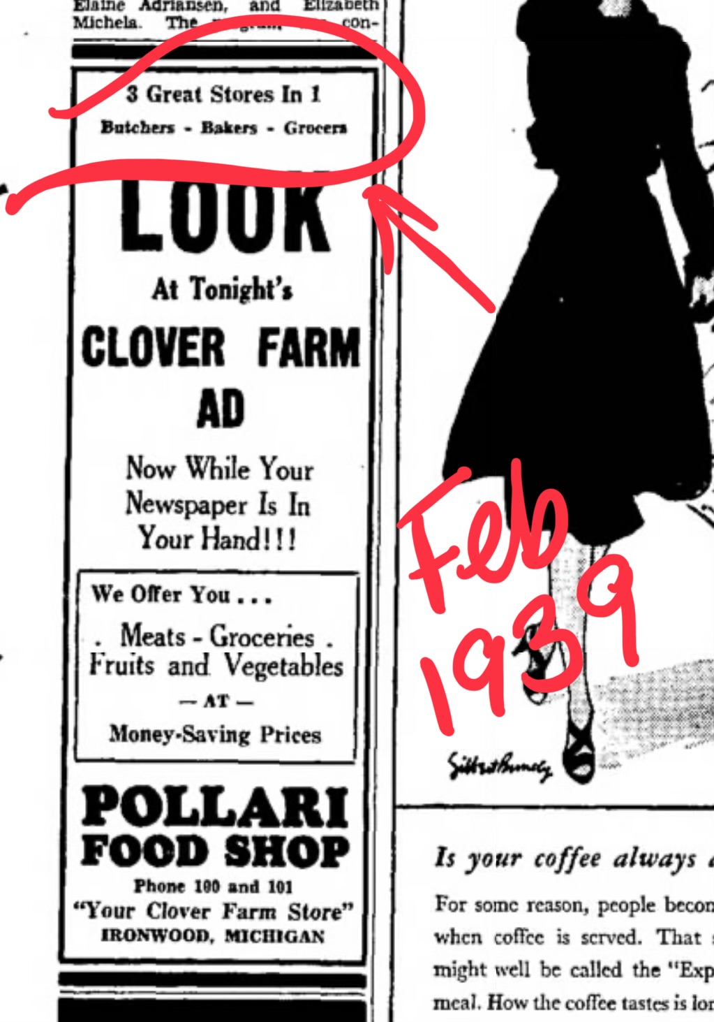 Pollari Food Shop vintage ad