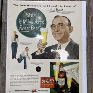 Blatz beer ad featuring cheerful gentleman
