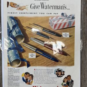Waterman's gift ad with pens