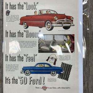 Classic car features in old ad