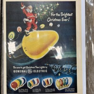 Vintage Santa Christmas lights advertisement
