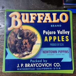 Buffalo brand apple crate label
