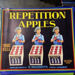 Repetition brand apples packaging
