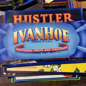 Colorful Ivanhoe label stack