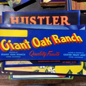 Brightly colored Giant Oak Ranch label