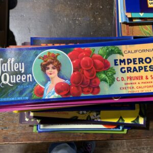 Vintage Valley Queen grape crate label
