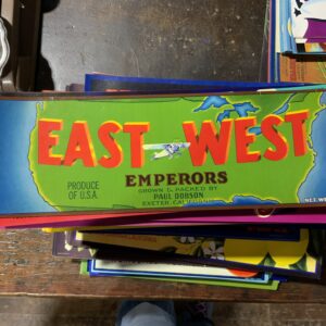 Vintage East West fruit label